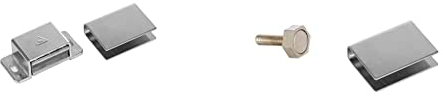 eliga Türmagnet zum Anschrauben mit U-Haftblech für Glastüren 8 mm & Türmagnet 15 mm mit U-Haftblech für Glastüren 8 mm