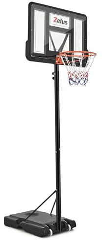 ZELUS Basketballkorb Outdoor Tragbarer Basketballanlage mit Rollen 135-305 cm/168-305 cm höhenverstellbar Basketballständer Korbanlage für Jugendliche & Erwachsene im Hinterhof/Innenbereich