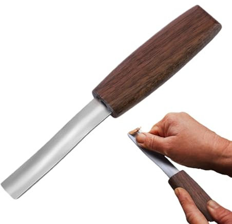 Rurunklee Scalpello per legno curvo, scalpello per legno, pala curva per la lavorazione del legno, con manico in legno, affilare le forbici per legno, design ergonomico per una maggiore precisione