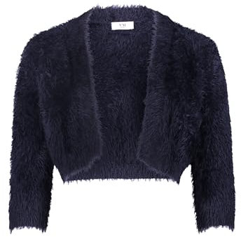 Vera Mont Damen Strickbolero mit Struktur M, Night Sky