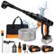 Nettoyeur Haute Pression sans Fil,21V 45 Bar/652 PSI Nettoyeur Haute Pression Portable avec 2PCS 3.0Ah Batterie, buse réglable 6 en 1, Tuyau de 5 m, Nettoyeur à Pression pour Voiture/Plancher/Jardin