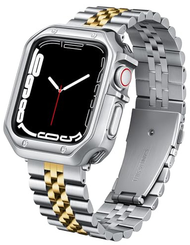 BINLUN Metallarmband Kompatibelt med Apple Watch 49mm 46mm 45mm 44mm 42mm 41mm 40mm 38mm Rostfritt Stål Armband med Fodral TPU Passar för iWatch Series Ultra/SE3/11/10/ 9/8/7/SE2/SE/6/5/4/3/2/1