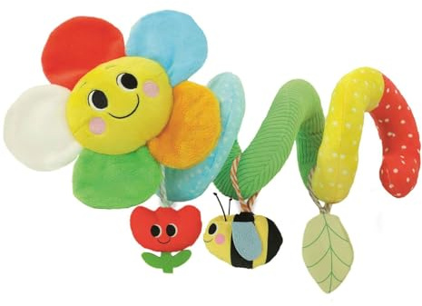 Clementoni Stroller Plush Spiral Toy | Soft Sensory Forest Animal Activity Spiral for Strollers and Cots | Raccoon, Squirrel, Hedgehog & Bird Characters with Rattles and Textures