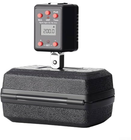 Digitaler Drehmomentschlüssel-Adapter, 1/4 3/8 1/2 3/4 Zoll, 0,3–600 Nm Reichweite, Dual-Einheit, Ft-lb/Nm, Trace-Modi, LED- und akustische Warnungen, automatische Abschaltung, Metallkonstruktion