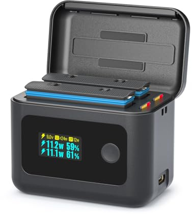 Treeboy Smart Hub di ricarica rapida per caricabatterie Insta360 X4 Air, 24 W, custodia per batteria con indicatore LED per Insta 360 X4 Air