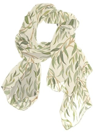 KLL Rosa blomma gröna blad William Morris lång pashminas elegant silkesscarf för män för hals