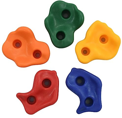Pietre da arrampicata, 20 pezzi, multicolore, in polietilene, per parete da arrampicata, per esterni, bambini, giardino, montaggio a parete, con viti, per allenamento e allenamento