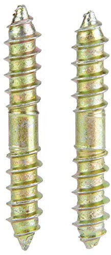 Vis à Bois, 10pcs 6 * 40mm Vis à Goujon Connecteur de Meuble à Bois Tête de Vis à Double extrémité Queue Pointue Autotaraudeuse, Vis à Goujon et Boulons de Suspension