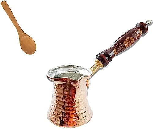 Cafetière turque en cuivre Cezve faite à la main - Pour café turc arabe - Cafetière grecque martelée - Pour 2 personnes