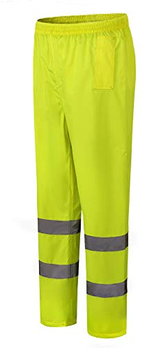 AYKRM Pantalones Lluvia Reflectante de Alta Visibilidad, Impermeable, para el Trabajo, Pantalones de Alta Visibilidad Amarillo