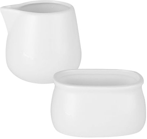 2 Pcs Ceramic Milk Pitcher and Sugar Jar Set for Coffee Sauces and Dressings - Small Milk Jug and Sugar Bowl with Creative Spout for Home and Parties