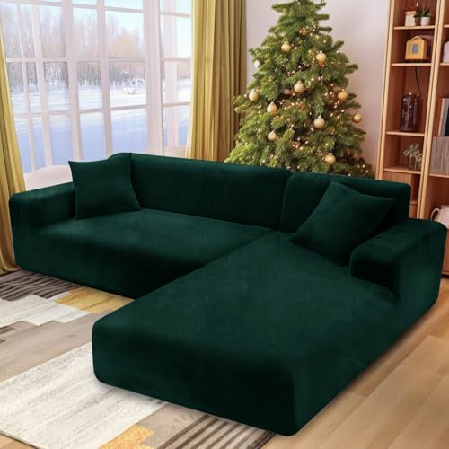NAKIHOUSE Dicke Samt Sofa Überwürfe Sofabezug mit einem Kissenbezug