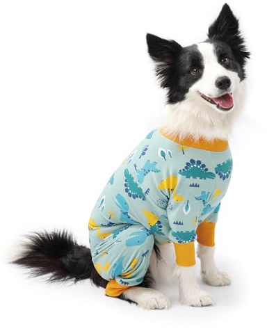 FEimaX Återhämtningsdräkt för hund efter kirurgi Långärmad Onesie Hund Postoperativ Kostym Medelstora och Stora Hundar Ersättande E-krage Anti-slicka Sår efter Operation