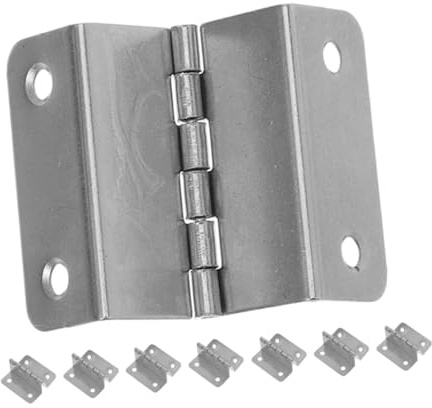Lurrose 8 Piezas bisagra herrajes para puertas plegables herrajes para muebles Acero inoxidable Plata