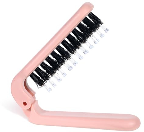 Travel Folding Hair Brush, Small Boar Bristle Hairs Brush Collapsable Travel Hair Brushes for Women Purse Mini Hair-Brush, Compact Hairbrush Pocket Size Detangler Foldable Brushes for Any Hairstyles