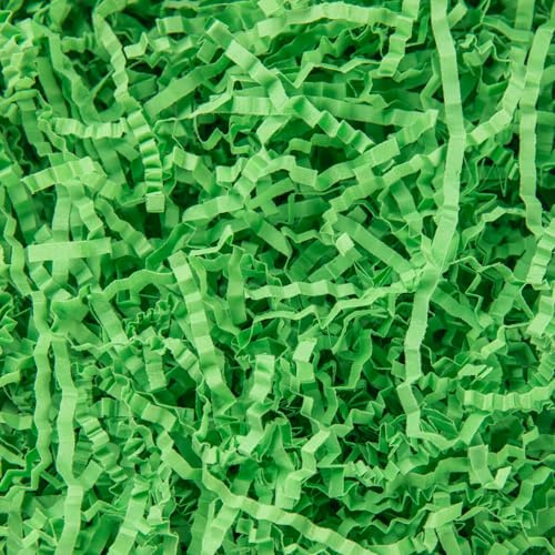 Green Shredded Tissue Paper 500g, Crinkle Cut Shredded Paper for Gift Boxes, Hampers, Birthday, Wedding, Easter, Christmas