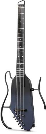 Donner Guitarra eléctrica acústica HUSH I PRO Guitarra de viaje con múltiples modos de efecto, kit de guitarra inteligente de auriculares, bolsa de concierto, correa, cable de carga, color negro