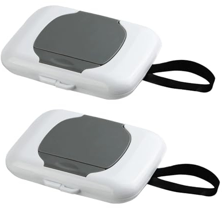 Porte-lingettes réutilisable pour lingettes humides de voyage, 2 Pièces Boîte a Lingettes Bébé Distributeurs de poche, Boîte à suspendre pour lingette de bébé pour les déplacements