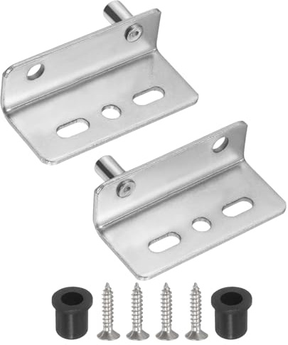 QUARKZMAN 1Set Charnière Pivot, 40 x 18 mm Charnière Porte Lourde En Fer À Axe Dissimulé Avec Kit De Bague Pour Meubles Armoires Portes En Bois, Argent