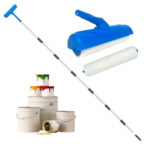 Rullo Per Verniciatura A Soffitto – Forma In Acciaio ABS Da 47,24 Pollici, Funzione Di Protezione Contro Gli Schizzi, Diffusione Controllata Della Vernice Per Interni, Efficienza Del Rivestimento