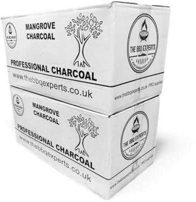 20kg Mangrove A Grade Charcoal by The BBQ Experts – Restaurant-Grade Oak Wood Charcoal for BBQ, Smoking & Grilling – Long Lasting 5 Hour Burn Time