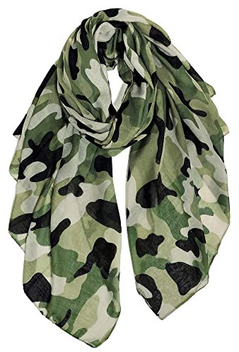 DAMILY Damen Baumwollschal Große Halstuchs Olivgrün Kopftuch Hijab Schals Warm