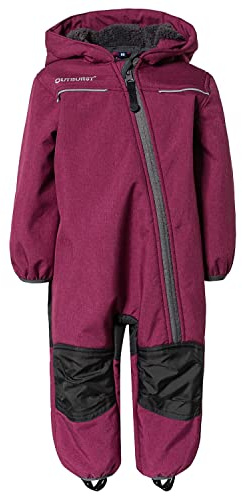 Outburst - Baby Kinder Mädchen Softshell-Overall Schneeanzug gefüttert wasserdicht 10.000 mm Wassersäule atmungsaktiv winddicht, berry mel. - 1414403167 - Größe 104