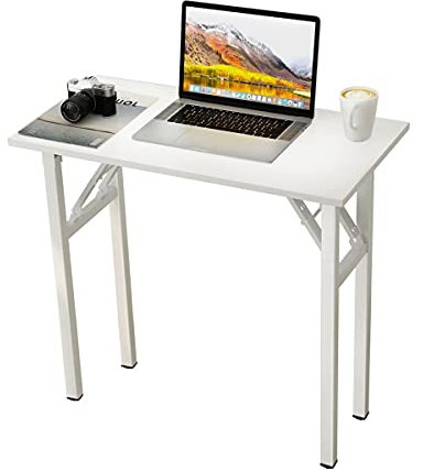 sogesfurniture Schreibtisch Klapptisch 80x40cm, Kompakt Computertisch Büromöbel PC Tisch Arbeitstisch Klappbar für Zuhause, Büro, Picknick, Garten, Weiß BHEU-LP-AC5WW-8040