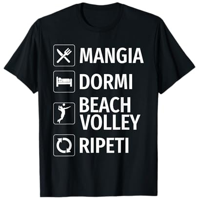 Beach Volley Uomo Donna Divertente Pallavolo Regalo Maglietta