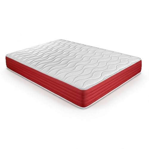 DUÉRMETE ONLINE Materasso viscoelastico Lite reversibile, rigido e confortevole, molto traspirante, lato invernale/estivo, bianco, 160 x 200 cm