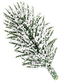 Ideen mit Herz Deko-Tannenzweige | beschneit | 6,5 cm lang | 55 Stück | künstliche Tannenzweige mit Deko-Schnee | Adventskranz-Deko | Tannengrün