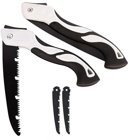 ZSMJAER Sierra Plegable,Asa Antideslizante,Equipado con 2 Hojas de Sierra Afiladas,Sierra Plegable Multifuncional,Para Jardinería,Poda,Corte de Madera,Etc