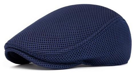meioro Men's Flat Cap Men Adjustable Newsboy Hat Breathable Newsboy Caps Boy Summer Caps Driving Fishing Gatsby Irish Hats Hunting Mens Cabbie Beret Vintage Dress Hat Berets for Men and Women (Navy)
