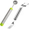 EIHI 2 Piezas Cortador de sandía, cortador de fruta, cortador de melón, cuchillo para cortar sandía, cortador de sandía, 3 en 1, para cocina, familia, fiestas, camping