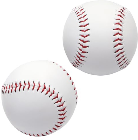 YDHfdc 2 Stück Baseball Ball 9 Inch Handgenäht Baseballs 1 Hart 1 Weich Basebälle Training Softball für Erwachsene, Jugend, Training, Professionelle Baseballspiele