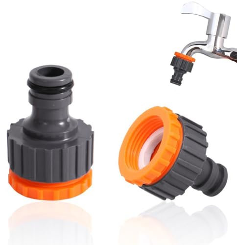 JEYORZY 2 Piezas Conectores de Grifo De Jardín, Adaptador y Reductor para Unión de Grifo con Manguera, 4/6 pulgadas 2 en 1 para grifo de jardín, Conexión Rápida y Fácil para Mangueras de Agua