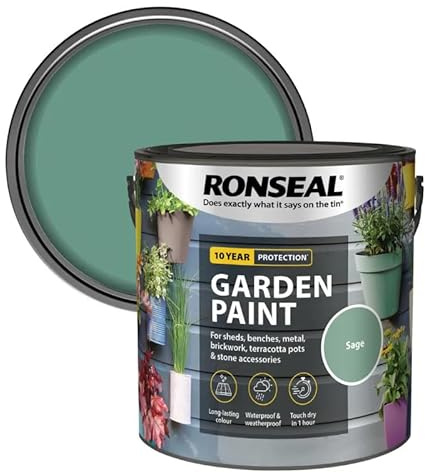 DUAYRA Garden Paint 2.5L | Quick Drying Outdoor Paints | All Purpose Long Lasting | Multicolor Water Based | Water Resistant Weatherproof Matt Finish | For Brickwork, Metal, Wood (Sage)