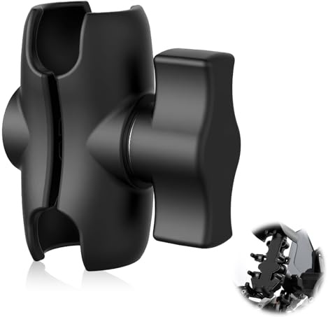 Bras à Double Douille 60 mm en Alliage d’Aluminium Compatible avec Supports RAM Mounts, Bras Double Emboîtement Support Universel pour Appareils Boule 1 Pouce GPS Moto Vélo Voiture, Robuste et Durable