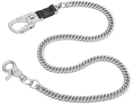 Ahiller Chaîne de Portefeuille Homme Acier Inoxydable | Conception Légère 125g, Chaîne Jean 63 cm, Fermoir Double Sécurité Anti-Perte, Style Quotidien, Street, Punk et Biker