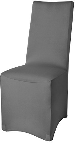 Beautissu Bankett Stuhlhusse 45x90 cm - Leona Elegante Stretch Husse für Stühle – Elastischer Stuhl Überzug mit ÖKO-TEX Siegel in Anthrazit