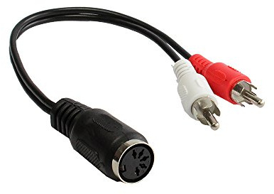 Good Connections AD-2CS5B Audio Adapter 2x Cinch Stecker auf 5-pol DIN Buchse, 0,2m Schwarz