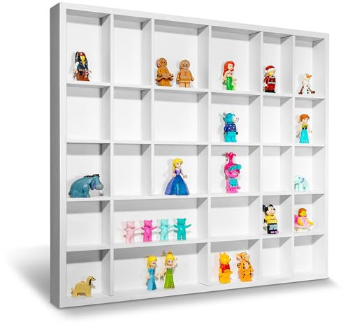 Creative Deco Weiße Setzkasten Holz Sammelbox Holztablett 28 Fächer | 44,5 x 40 x 3 cm | Bemalen Holz Sortierung Speicherregal Box Drucker Vitrine | Für Decoupage, Lagerung, Dekoration, als Sortierbox