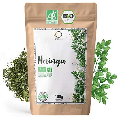 ORIGEENS INFUSION BIO 100g, MORINGA FEUILLES SECHEES The en vrac sans théine, Tisane Revitalisante