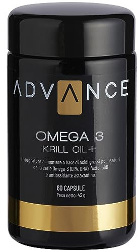 Omega 3 Krill Oil+ - Integratore alimentare con Olio di Krill Antartico. Ricco di Omega-3, Astaxantina e Benefici per Pelle, Cuore e Sistema Nervoso. 60 capsule