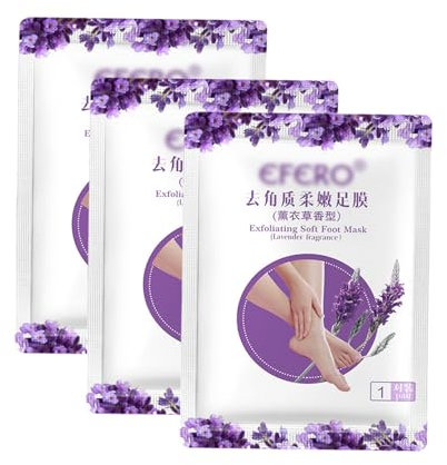 3 Paar Fußpeeling Masken, Exfoliating Fussmaske, Einweg Fußmasken Socken, Hornhautentferner Füße Maske, Feuchtigkeitsspendende Peeling Fußmaske, Hornhaut Socken, Foot Exfoliating Mask, Lavender