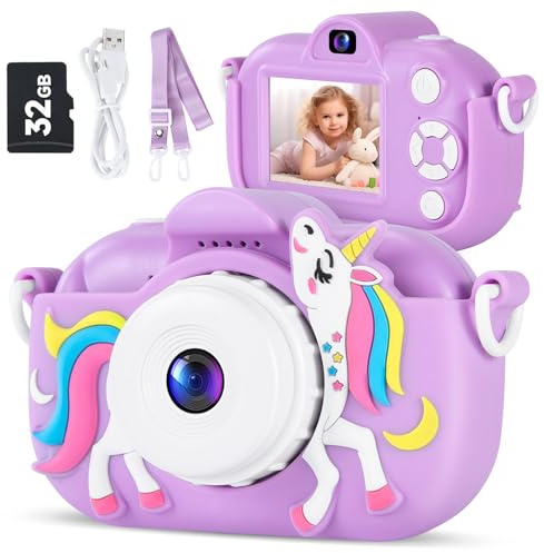 MAVOKIS Kids Camera Digital Camera for Age 3-8, 1080P Toddler Camera for Kid with 32GB SD Card, Toddler Girls Toys Age 6-9, Christmas Birthday Gifts for Children, Purple
