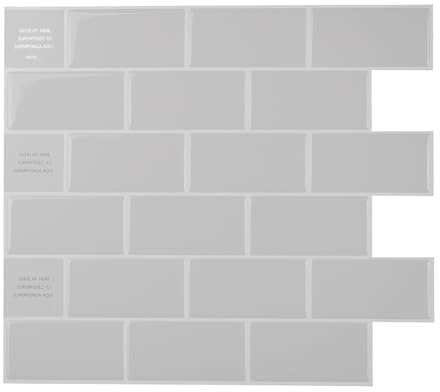 SMART TILES Peel and Stick Backsplash- 10 Sheets of 10.95 x 9.70 - 3D Adhesive Peel and Stick Tile Backsplash for Kitchen, Bathroom, Wall Tile, Cassandra