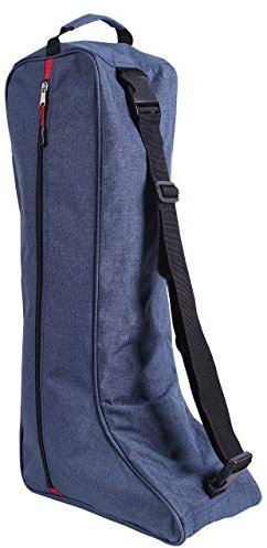 QHP Stiefeltasche mit Handgriff, abnehmbarem und verstellbarem Schultergurt (Blau)