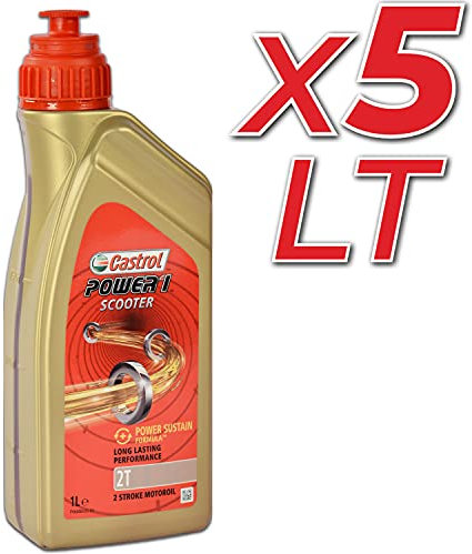 olio motore moto e scooter Castrol Power 1 scooter 2T Confezione 5x1lt.