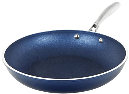 Granitestone Blue 12 Inch XL Non Stick Frying Pan Skillet with Mineral and Diamond Triple Coated Surface for Long Lasting Nonstick Frying Pan for Cooking, Metal Utensil/Oven/Dishwasher Safe